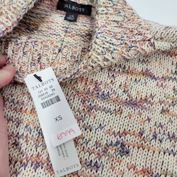 NWT Talbots Multi Colored Mock Neck Sleeveless Marled Knit Sweater Size XS - Picture 10 of 12